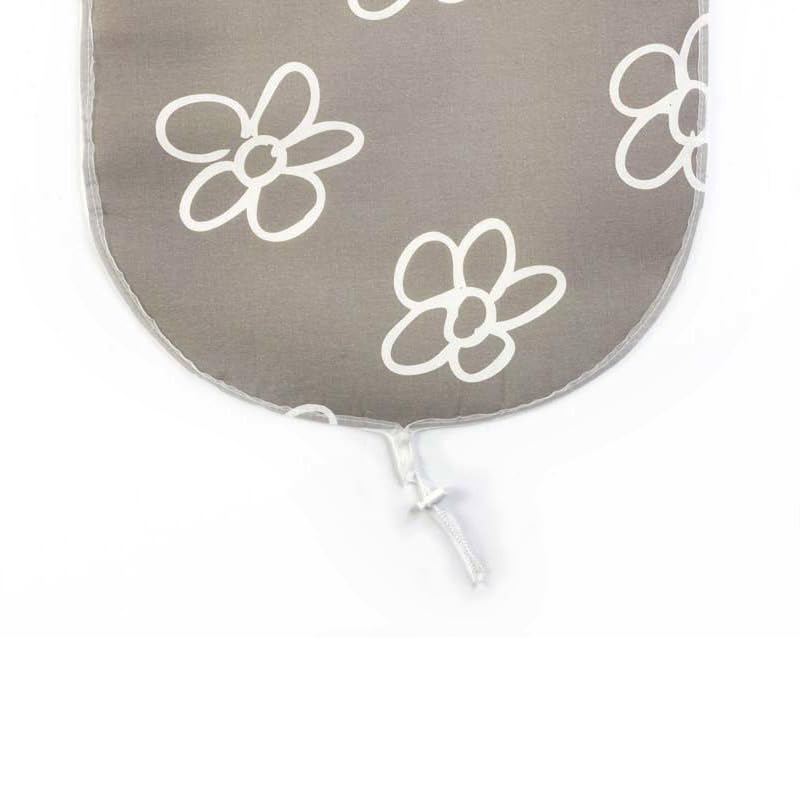 Set | Asymmetrischer Bügelbrettbezug mit Ständer (Farbe: Blumen grau) (A-XXL, Molton)