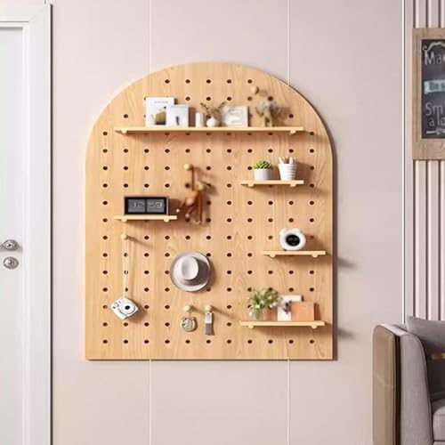 Wall Mounted Pegboard Organizer Shelves - Versatile Wooden Craft Storage & Display Solution for Bedroom, Office, Craft Room & Home Organization