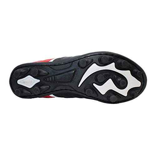 Chuteira Campo Dray Couro, Adulto Unissex, Preto/Vermelho, 41