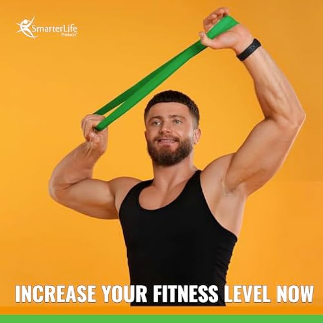 SmarterLife Resistance Bands for Working Out, Latex-Free Exercise Bands for Women, Men, 5 Extra Wide Workout Bands for Weight Loss, Home Gym, Booty Bands, Physical Therapy Bands, Workout Guide