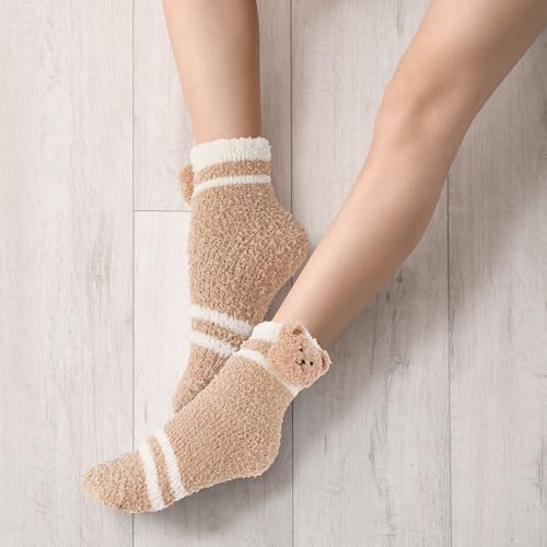 Image of Benefeet Sox Cute Fuzzy Socks for Women Girls - Fluffy Cozy Warm Winter Funny Animal Slipper Plush Sleeping Socks
