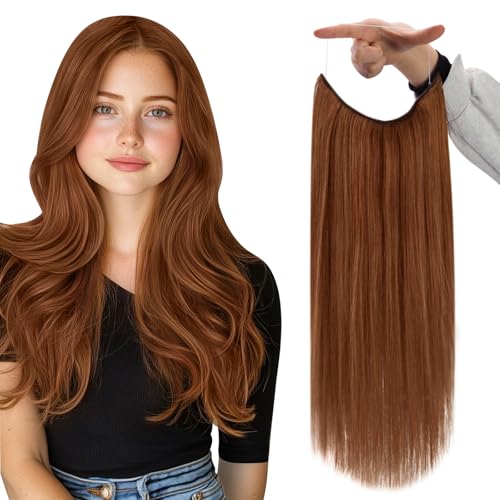 Fshine Wire Hair Extensions Real Human Hair Auburn 10 Inch