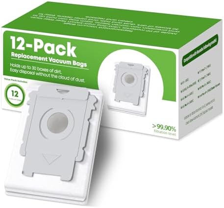 VBN 12 Pack Vacuum Bags for Roomba i/j/s & 100-700 Combo Dirt Disposal Bags