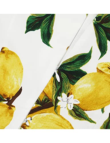 Bbonlinedress Women's 1950S Retro Vintage Lemon Summer Tea Party Wedding Geust Dress 2023 Square Neck Cocktail Swing Dress Lemon S #TOP6