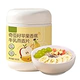 Semillas De Chia, Manzana, Plátano, Leche, Avena, 500 G Cereal Caliente Instantáneo, 3 Formas Preparar, Desayuno Rápido Para La Oficina En Casa