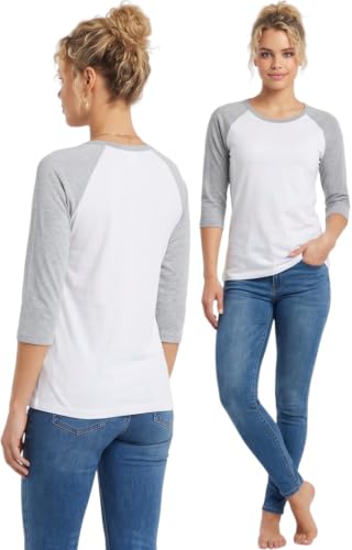 Image of ToBeInStyle Women's Classic Two Color Cotton Baseball T-Shirts