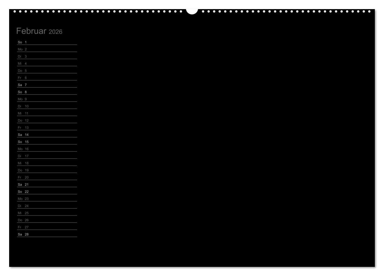 Bastel-Geburtstagskalender schwarz/Geburtstagskalender (Wandkalender 2026 DIN A2 quer), CALVENDO Monatskalender: Der elegante Geburtstagskalender zum Selbst-Gestalten (CALVENDO Hobbys)