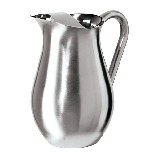 OGGI Stainless Steel Pitcher- Stainless Steel Water w/Ice Guard, Water Carafe, Great Metal Container for Entertaining, Ideal 68oz / 2 Lt Drink Pitcher by Oggi - Used condition - US$38.21