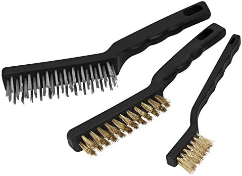 Performance Tool W1149 3-Piece Brass and Stainless-Steel Wire Brush Set