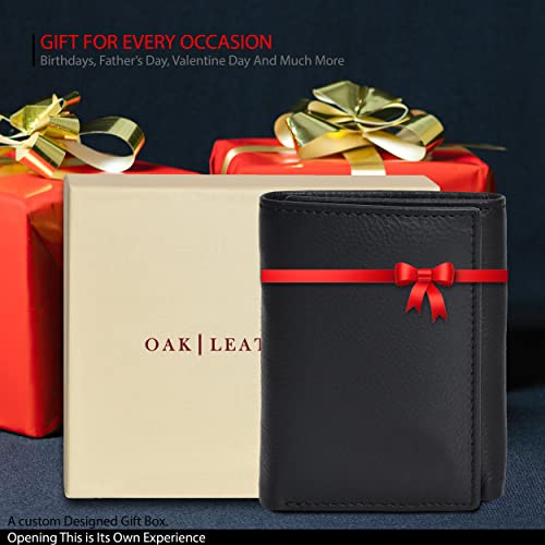 Real Leather Trifold Wallet For Men - Rfid Blocking Slim Minimalist Tri Fold Wallets Credit Card Holder For Christmas Gift #TOP5
