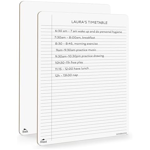 Scribbledo Dry Erase Notebook College Ruled Lined Board 9"x12" Reusable Lined Erasable Ruled Writing Note Pad Lapboard, Blank Whiteboard on Reverse Cover