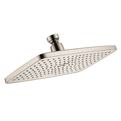 hansgrohe Raindance E 10-inch Showerhead Luxury Modern 1-Spray RainAir Air Infusion with Airpower with QuickClean in Brushed Nickel, 27380821