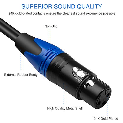 Disino SJ-635-XLR-100 Female Xlr To 1/4 Inch (6.35Mm) Ts Mono Jack Microphone Cable thumb #1