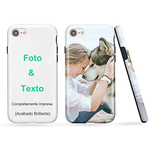 MXCUSTOM Funda Personalizada para iPhone SE 2022/2020 iPhone 7/8, Completamente Impresa 2 en 1 Brillante, Carcasa Personalizado Resistente teléfono móvil con Foto Imagen Texto Diseña (FWI-GS-P1) Cover