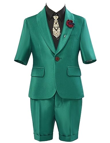 Costume court garçon avec veste un bouton et short smoking chic