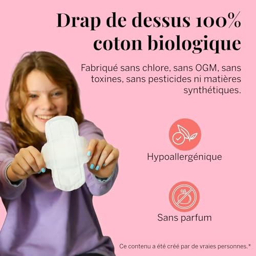 Serviettes Mini Coton Bio Hypoallergéniques Pixie sans Parfum Absorption Légère