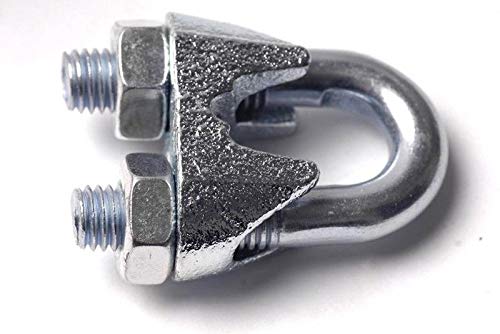 Morsetti a U per fune metalliche, in acciaio resistente, dimensioni del morsetto: 22 mm, confezione da 10 pezzi
