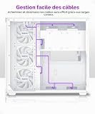 MUSETEX Y6 Case PC, con 7 Ventole PWM ARGB (Infinity Mirror) Preinstallate, Case ATX Mid Tower, Case PC Gaming con Type-C, Vetro Temperato a 270° Vista Completa,Bianco,Taglia: 42,5P x 27,5l x 39,8H cm - 18