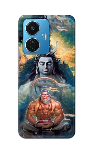 Image of PRINTFIDAA Printed Hard Back Cover Case for Vivo Y55 (2022) | Vivo T1 44W | Vivo iQOO Z6 44W Back Cover (Lord Shiva and Hanuma) -112