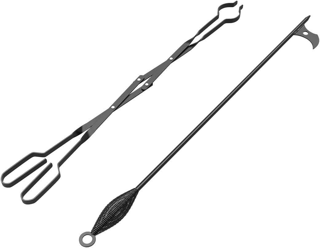 Adjustable Fire Pit Grabber Poker and 26" Log Grabber