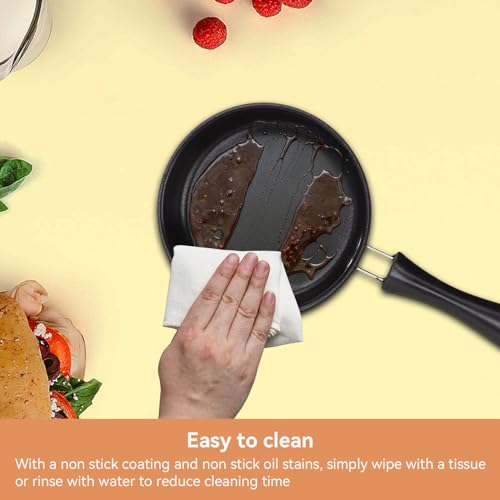 HERCHR Mini Nonstick Fry Pan 4.7inch Mini One Egg Wonder with Heatresistant Handle Non Stick Frying Pan 12cm Omelet Egg Frying Skillet for Induction Cooker - Image 4