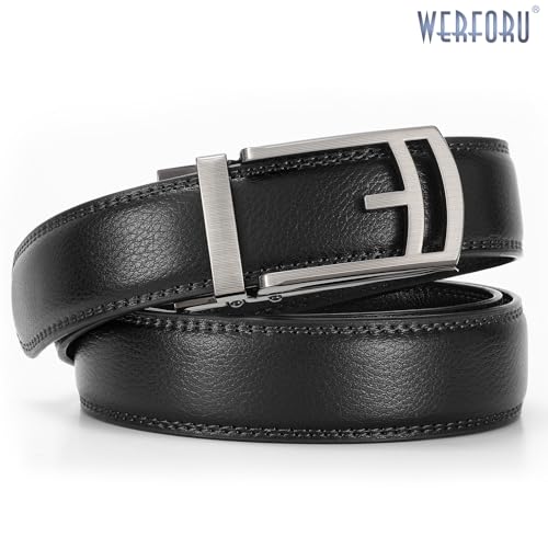 WERFORU Leather Ratchet Dress Belt for Men with Automatic Buckle4