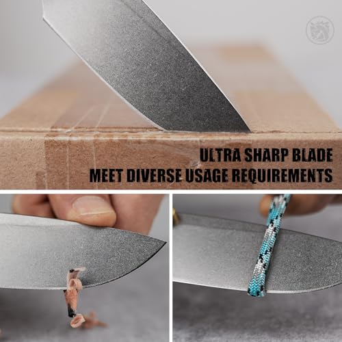 Image of Vosteed Marten EDC Folding Pocket Knife - 3.30 inch 154CM Stonewash Blade - Top Liner Lock, Light Blue Aluminum Handle - Hunting, Hiking Knives - A1614