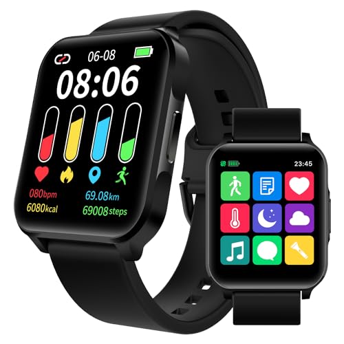 Image of BENIO Smart Watch for Men and Women, 1.69 inch Fitness Tracker, 24 /7Heart Rate /SpO2 /Sleep Tracker, Multiple Dials & 23 Sports Modes Fitness Watch, IP67 Waterproof, Compatible with Android iOS