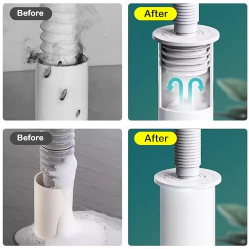 Image of Washing Machine Drain Connector, PVC Chamber Box for Drainage, Sewer Odor Prevention for Bathrooms, Laundry Rooms, Kitchen Sink Drain Pipe Set, Drain Pipe Rat Stopper, Anti Cockroach Drain Cover