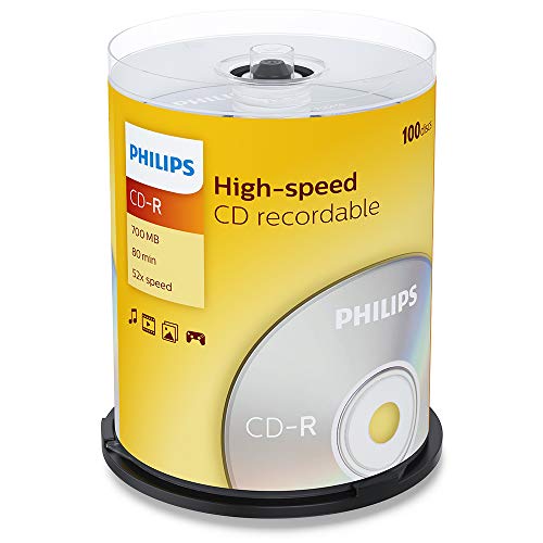 Philips Cd-R 80Min Blank Discs X 100 (700Mb 52X Speed) #TOP2