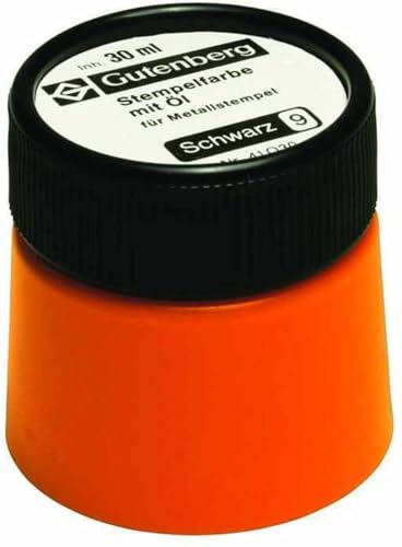 Gutenberg Stempelfarbe mit Öl 30ml schwarz