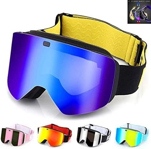 BATLAM Lunettes de Ski avec Double Couche Magnétique Lentille Polarisée Ski Anti-BuéeSnowboard Lunettes Hommes Femmes Ski Lunettes Lunettes