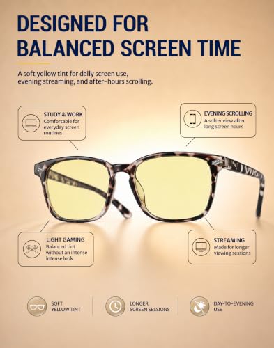 Image of TIJN Gaming Glasses Blue Light Blocking Glasses for Women Men Nerd Eyeglasses Screen Fatigue Anti UV Glare (Leopard(Gaming Glasses))