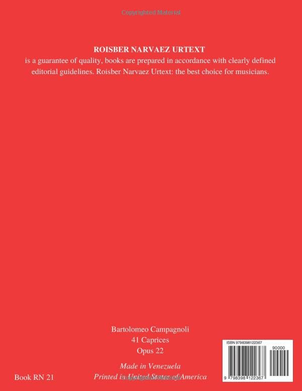 41 Caprices Campagnoli Alto Urtext pour progresser vite