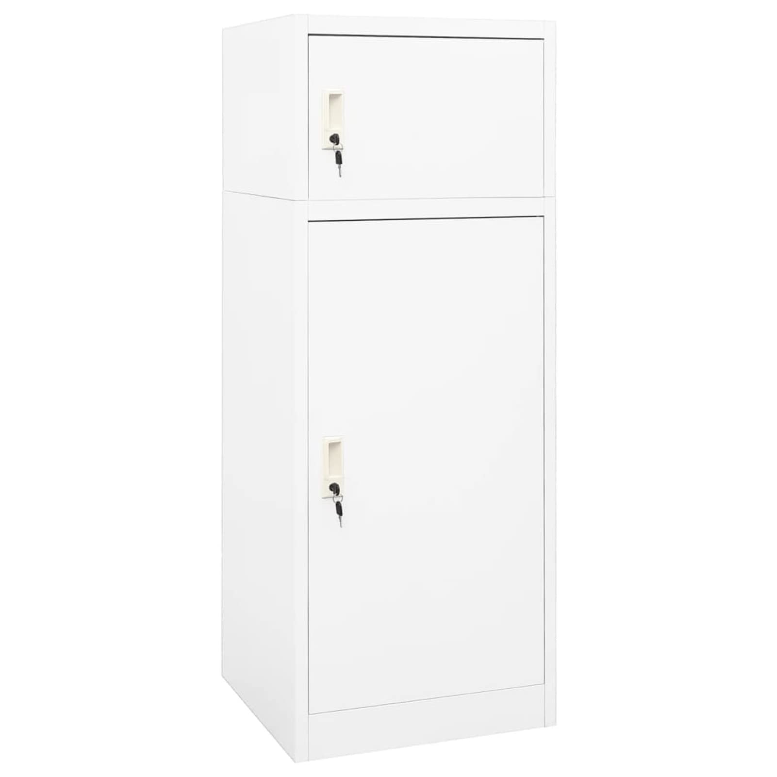 Festnight Sattelschrank Sattelspind Metallspind Metallschrank Schließfachschrank Schrank Sattelhalter Stahlschrank Abschließbar Schließfach Spind, Weiß,53x53x140 cm