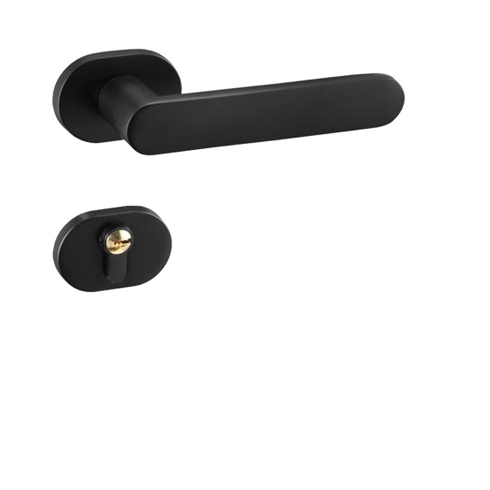 ZONSHJDKR Solid Wood Bedroom Door Handle Aluminum Alloy Minimalist Interior Split Mechanical Lock(JS291Zinc Alloy Black)