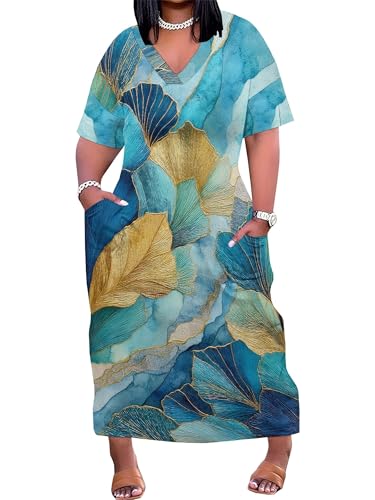 Image of SUZONANA Plus Size Dresses for Curvy Women African Print American Dress Summer Outfits Casual Loose with Pocket