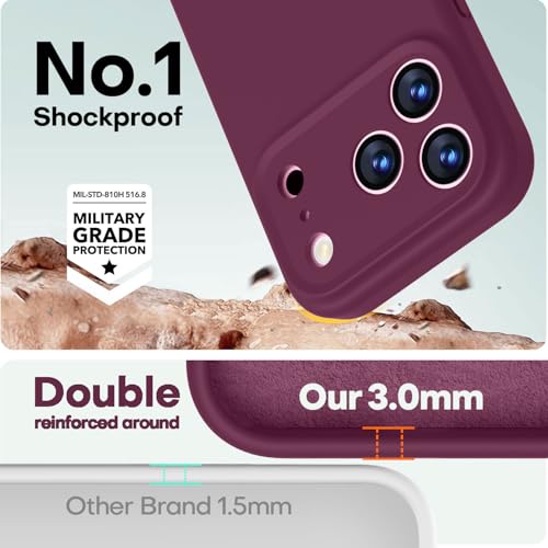 Image of LOVE 3000 Designed for iPhone 17 Pro Max Case, Premium Silicone [Compatible with Magsafe][Soft Anti-Scratch Microfiber Lining] Shockproof Protective Phone Case for Men Women 6.9 inch, WineRed