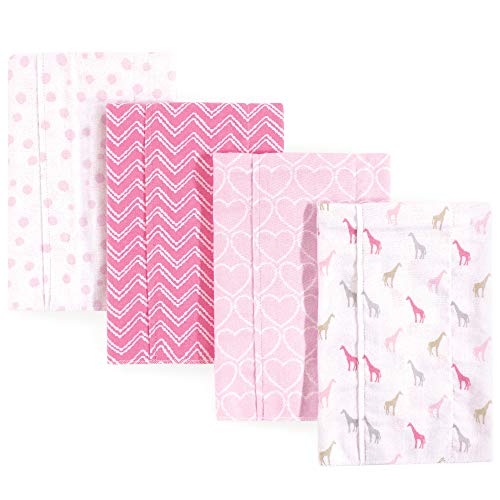Image of Luvable Friends Unisex Baby Cotton Flannel Burp Cloths, Giraffe, One Size