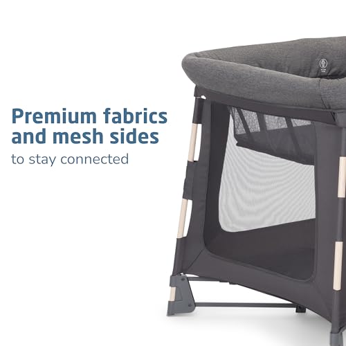 Image of Maxi-Cosi Swift Baby Playard with Mat, Baby Playpen, Play Yard with Bassinet, Portable Playpen for Babies and Toddlers, Classic Graphite