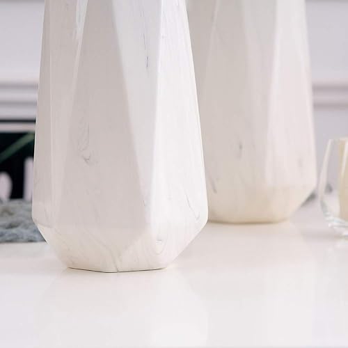Miniatura 8 de Florero de cerámica de mármol blanco de 12 pulgadas, jarrón para decoración del hogar y centros de mesa, regalo ideal para amigos y familiares,