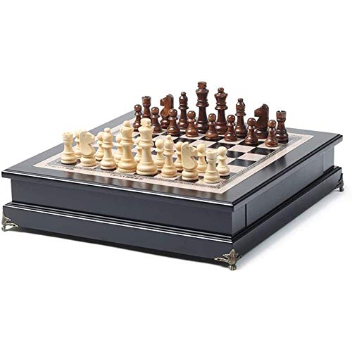 Preisvergleich Produktbild JJSFJH Schachcomputer -Chess Set Folding Magnetic Kunststoff Brettspiel Portable Kinderspielzeug High-End-Massivholz-Schach Erwachsene Spiel Dekoration Dekoration Erkerfenster Tabellengröße 38,5 x 37
