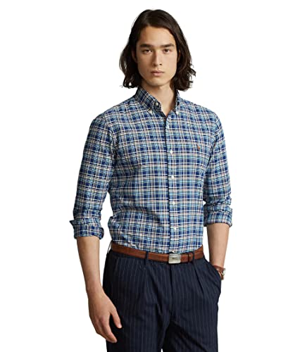 POLO RALPH LAUREN Classic Fit Plaid Oxford Shirt Royal/Blue Multi
