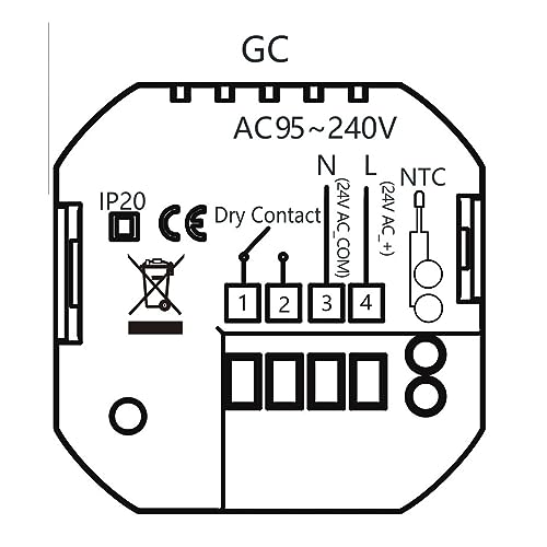 Thermostat intelligent programmable en ABS PC avec écran tactile LED - 6
