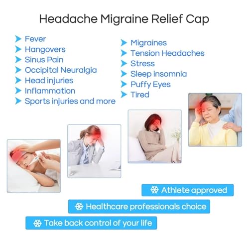 Image of Migraine Relief Cap for Headache, Sinus & Tension | Hot & Cold Therapy | Thermax Migraine Cap for Men and Women | The Force Behind Your Health Migraine Relief Cap For Migraines (Black)
