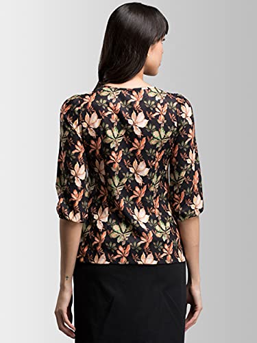 Image of FableStreet Women's Polyester Printed 3 /4thsleeve Regular Fit Top