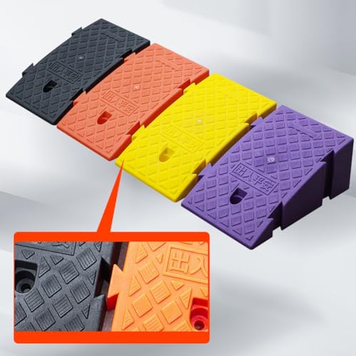 Rampas portátiles para bordillo de entrada, 2 unidades, para motocicleta, silla de ruedas, garaje y acera (Color: Negro) miniatura 3