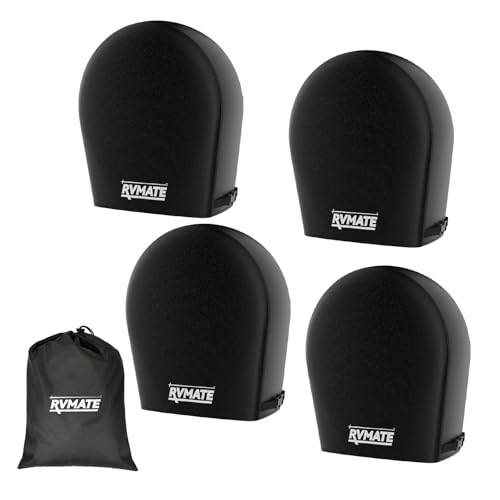 RVMATE RV Tire Covers Wheel Cover (4 Pack) Fits 27-29 Diameter Tires Waterproof Anti-UV Black Tire Covers RV Accessories for Truck/Trailer/Car