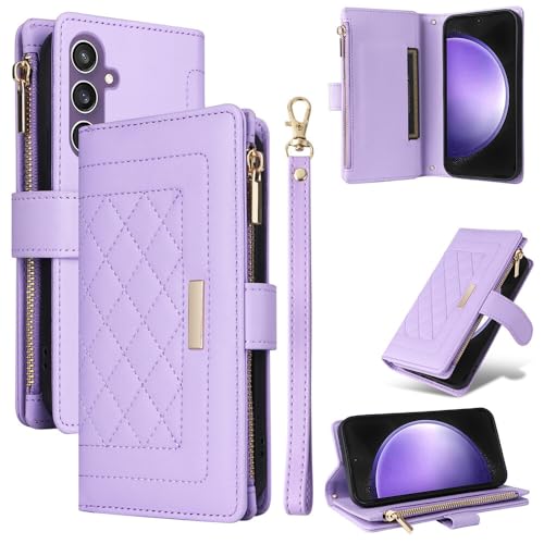 Étui Samsung S20 FE violet résistant aux chutes avec fermeture éclair pour tout sécuriser