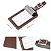 4 Pack Leather Luggage Travel Bag Tags by Travelambo Brown